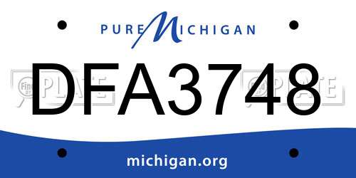 DFA3748 Michigan License Plate
