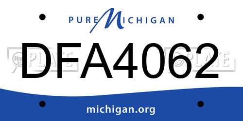 DFA4062 Michigan License Plate