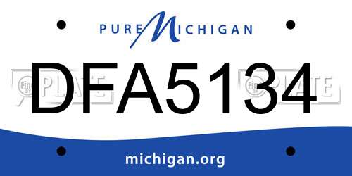 DFA5134 Michigan License Plate