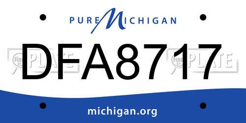 DFA8717 Michigan License Plate