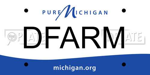 DFARM Michigan License Plate