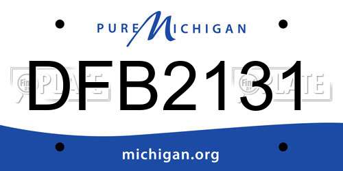 DFB2131 Michigan License Plate