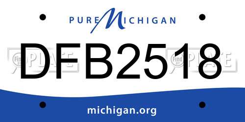 DFB2518 Michigan License Plate