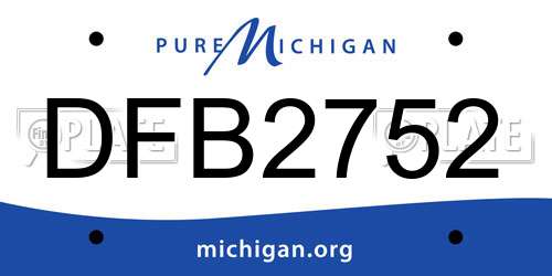 DFB2752 Michigan License Plate