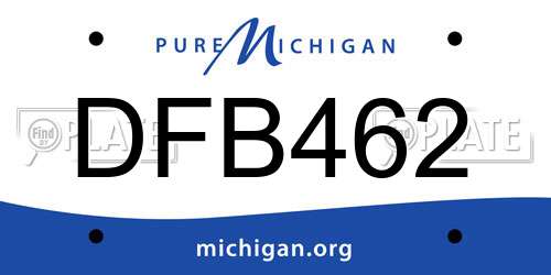 DFB462 Michigan License Plate