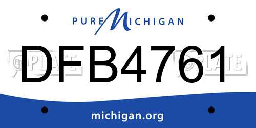 DFB4761 Michigan License Plate