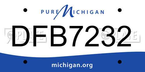 DFB7232 Michigan License Plate