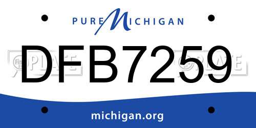 DFB7259 Michigan License Plate