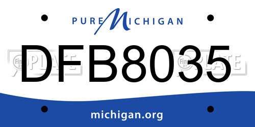 DFB8035 Michigan License Plate