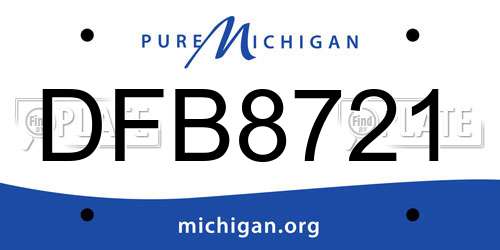 DFB8721 Michigan License Plate