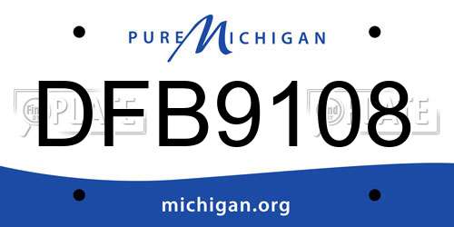 DFB9108 Michigan License Plate