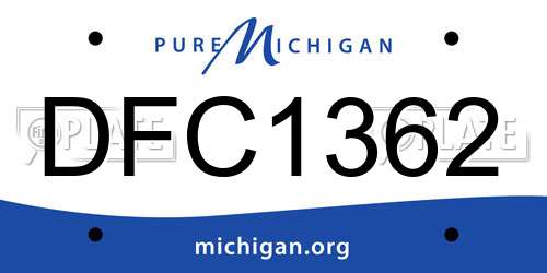 DFC1362 Michigan License Plate