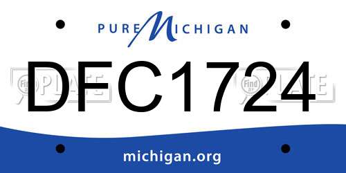 DFC1724 Michigan License Plate