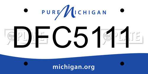 DFC5111 Michigan License Plate