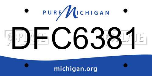 DFC6381 Michigan License Plate