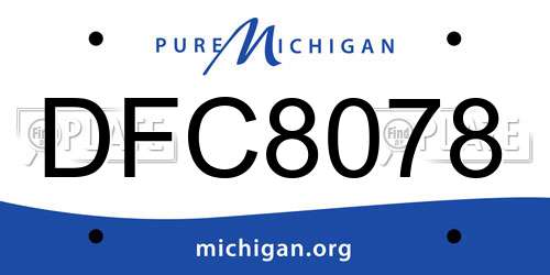 DFC8078 Michigan License Plate