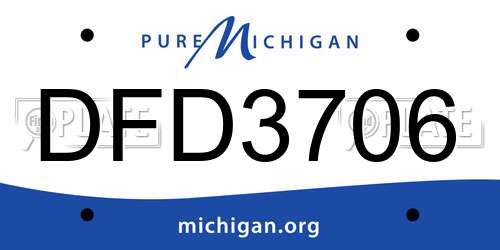DFD3706 Michigan License Plate