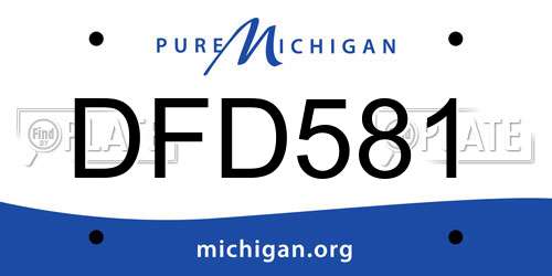 DFD581 Michigan License Plate