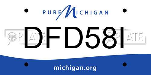 DFD58I Michigan License Plate