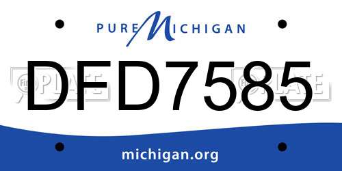 DFD7585 Michigan License Plate