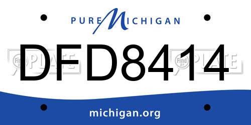 DFD8414 Michigan License Plate