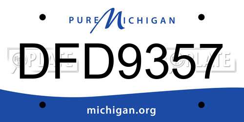 DFD9357 Michigan License Plate