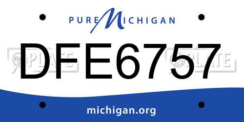 DFE6757 Michigan License Plate