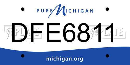 DFE6811 Michigan License Plate