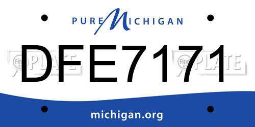 DFE7171 Michigan License Plate