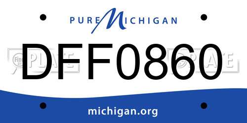 DFF0860 Michigan License Plate