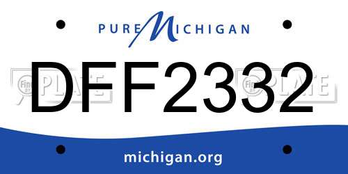 DFF2332 Michigan License Plate