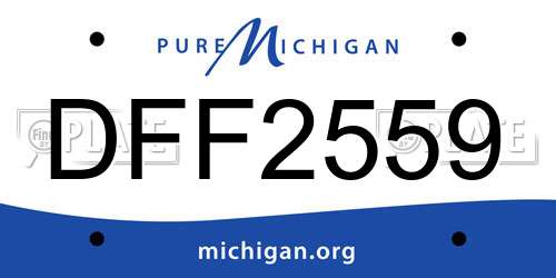DFF2559 Michigan License Plate