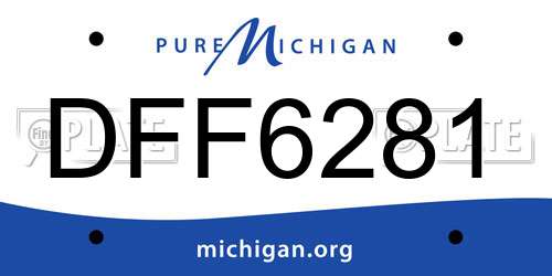 DFF6281 Michigan License Plate