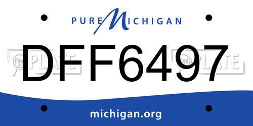 DFF6497 Michigan License Plate