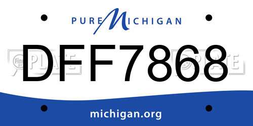 DFF7868 Michigan License Plate