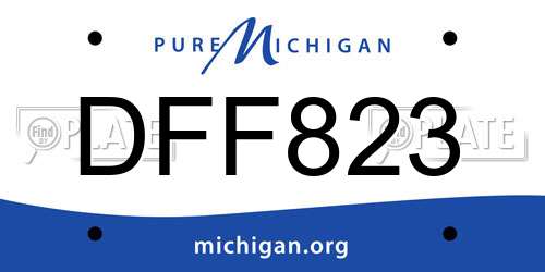 DFF823 Michigan License Plate
