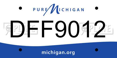 DFF9012 Michigan License Plate