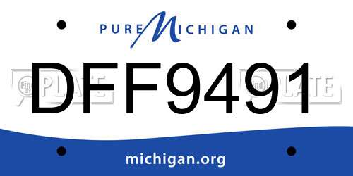 DFF9491 Michigan License Plate