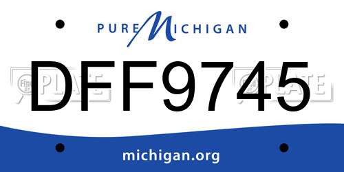 DFF9745 Michigan License Plate