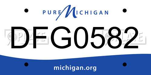 DFG0582 Michigan License Plate