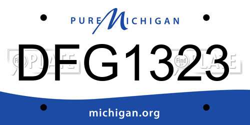 DFG1323 Michigan License Plate