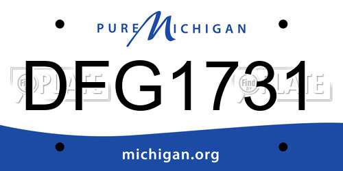 DFG1731 Michigan License Plate