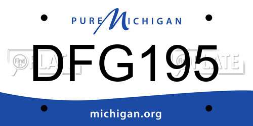 DFG195 Michigan License Plate