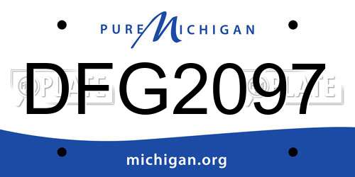 DFG2097 Michigan License Plate