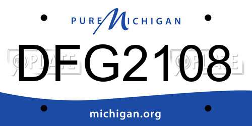 DFG2108 Michigan License Plate