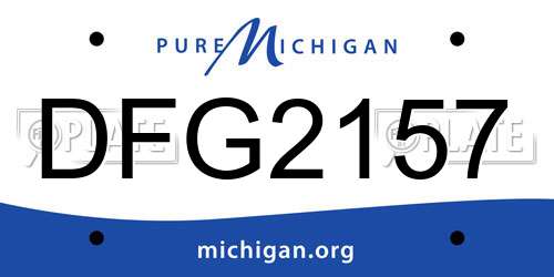 DFG2157 Michigan License Plate