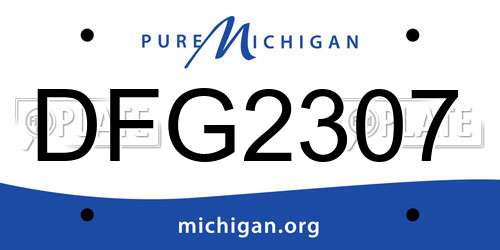 DFG2307 Michigan License Plate