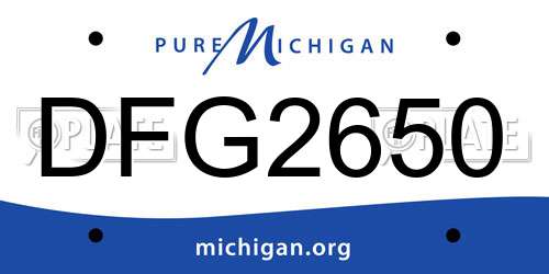 DFG2650 Michigan License Plate