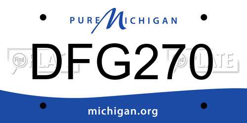 DFG270 Michigan License Plate