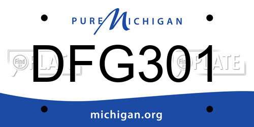 DFG301 Michigan License Plate